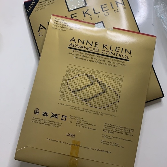 NWT Anne Klein Style 980 advance control girdle top pantyhose pearl Sheer leg - Picture 4 of 5